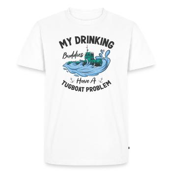 Tugboat Drinking Buddies Alcohol Tugboat Captain - Men's Premium Organic T-Shirt - white - Front - Nico (187cm)