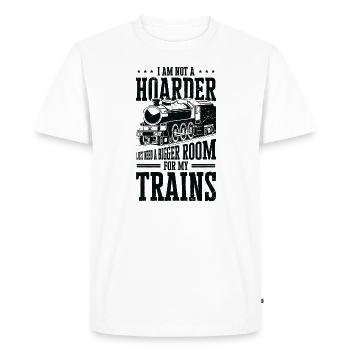 Train Model Railroad Builder Locomotive Train Fan - Men's Premium Organic T-Shirt - white - Front - Nico (187cm)