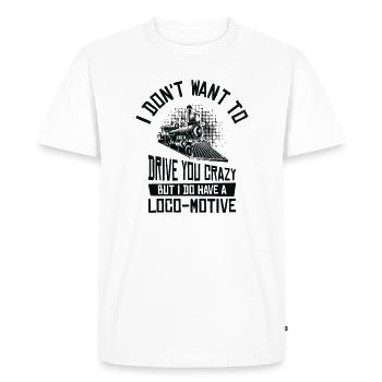 Conducteur de train Conducteur de moteur - T-shirt Premium bio Homme - blanc - Devant - Nico (187cm)