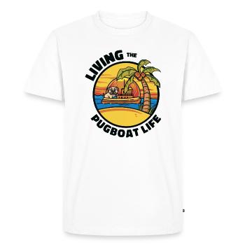 Tugboat Pugboat Life Sailing Pug Owner Boat - Men's Premium Organic T-Shirt - white - Front - Nico (187cm)
