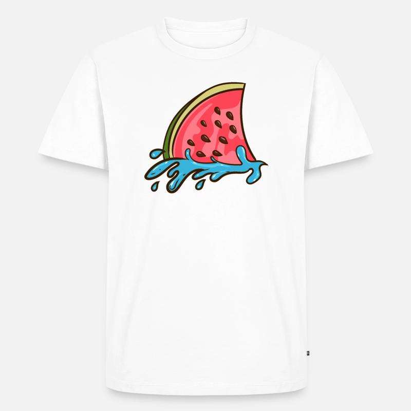 Aileron de requin comme pastèque - T-shirt Premium bio Homme - blanc