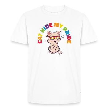 Cat Hide My Pride Chats LGBT et - T-shirt Premium bio Homme - blanc - Devant - Nico (187cm)