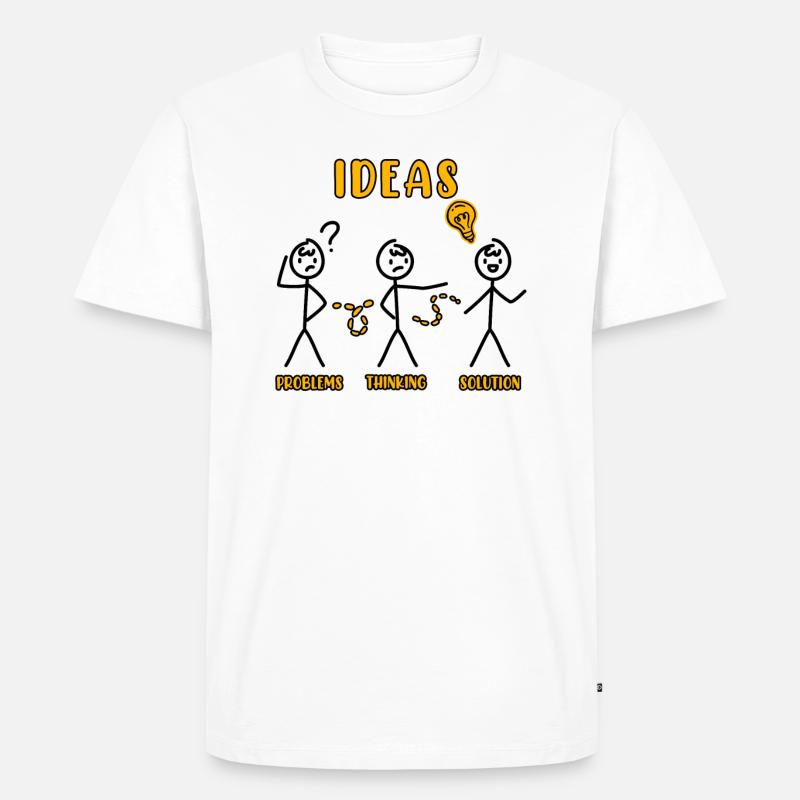 Problemdenken Strichmännchen Lösungsdenker - Männer Premium Bio T-Shirt - Weiß