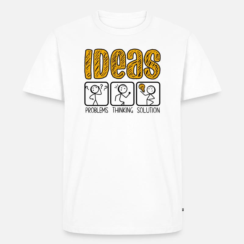 Problemdenken Strichmännchen Lösungsdenker - Männer Premium Bio T-Shirt - Weiß