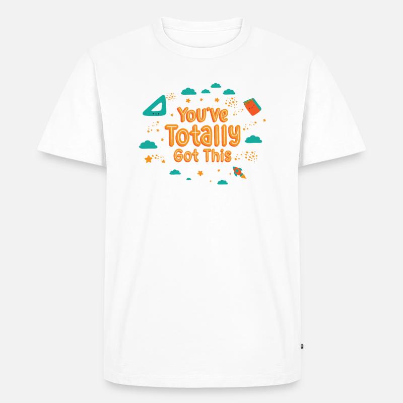 Student Studying Motivation Learning Positivity - Men's Premium Organic T-Shirt - white