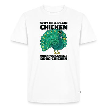 Peacock Positivity Drag Peacock Fan Inspirational - Men's Premium Organic T-Shirt - white - Front - Nico (187cm)
