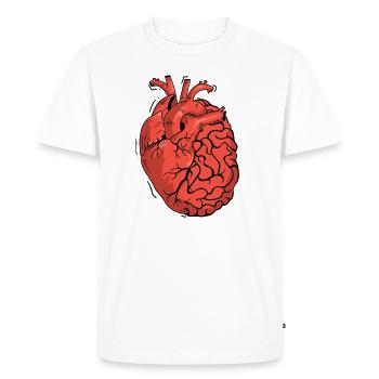Moitié cerveau moitié cœur Anatomie des organes Science - T-shirt Premium bio Homme - blanc - Devant - Nico (187cm)
