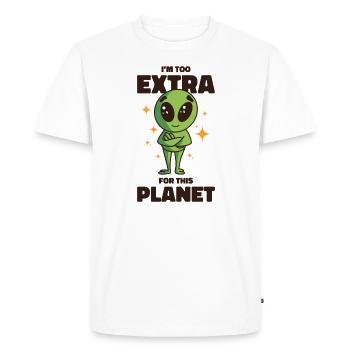 Space Alien Extravertit Êtres extravertis - T-shirt Premium bio Homme - blanc - Devant - Nico (187cm)