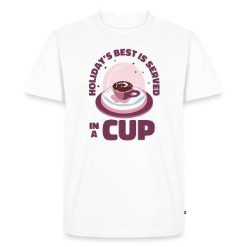 Noël Boule à neige Café Caféine Amateur de Caféine - T-shirt Premium bio Homme - blanc - Devant - Nico (187cm)