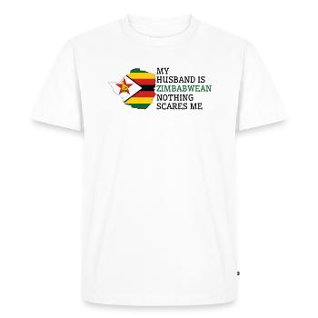 Rien ne me fait peur Zimbabwe Mari Zimbabwe - T-shirt Premium bio Homme - blanc - Devant - Nico (187cm)