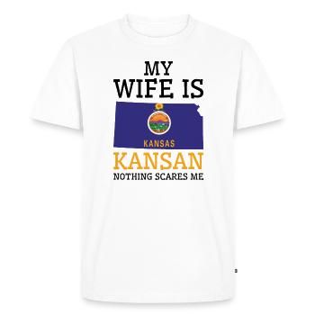 Rien ne me fait peur Kansan femme Kansas - T-shirt Premium bio Homme - blanc - Devant - Nico (187cm)