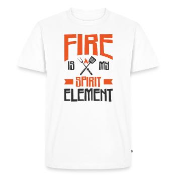 Cooking Grilling Fire Spirit Element Cook and - Men's Premium Organic T-Shirt - white - Front - Nico (187cm)