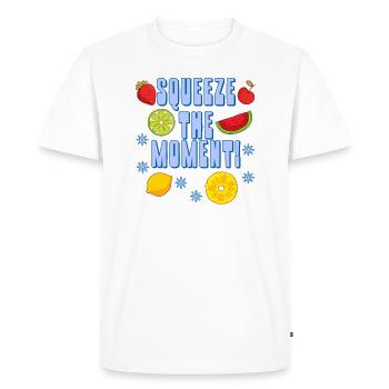 Vacances de Noël fruitées Saison hivernale saine - T-shirt Premium bio Homme - blanc - Devant - Nico (187cm)