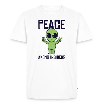 Alien Peace Alien Head Martian Space Outsider - Men's Premium Organic T-Shirt - white - Front - Nico (187cm)