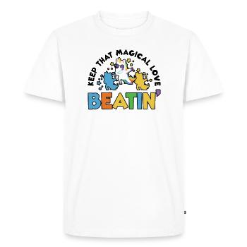 Rainbow Animal Singing Playing Unicorn Lover - Men's Premium Organic T-Shirt - white - Front - Nico (187cm)