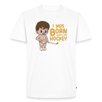 Ice hockey Sports Coach Game Player Goalie - Men's Premium Organic T-Shirt - white - Front - Nico (187cm)