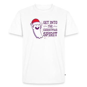 Christmas Cute Ghost Halloween Christmas Spirit - Men's Premium Organic T-Shirt - white - Front - Nico (187cm)