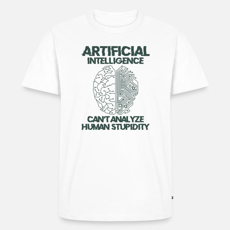 Künstliche Intelligenz Programmierer Gehirn - Männer Premium Bio T-Shirt - Weiß
