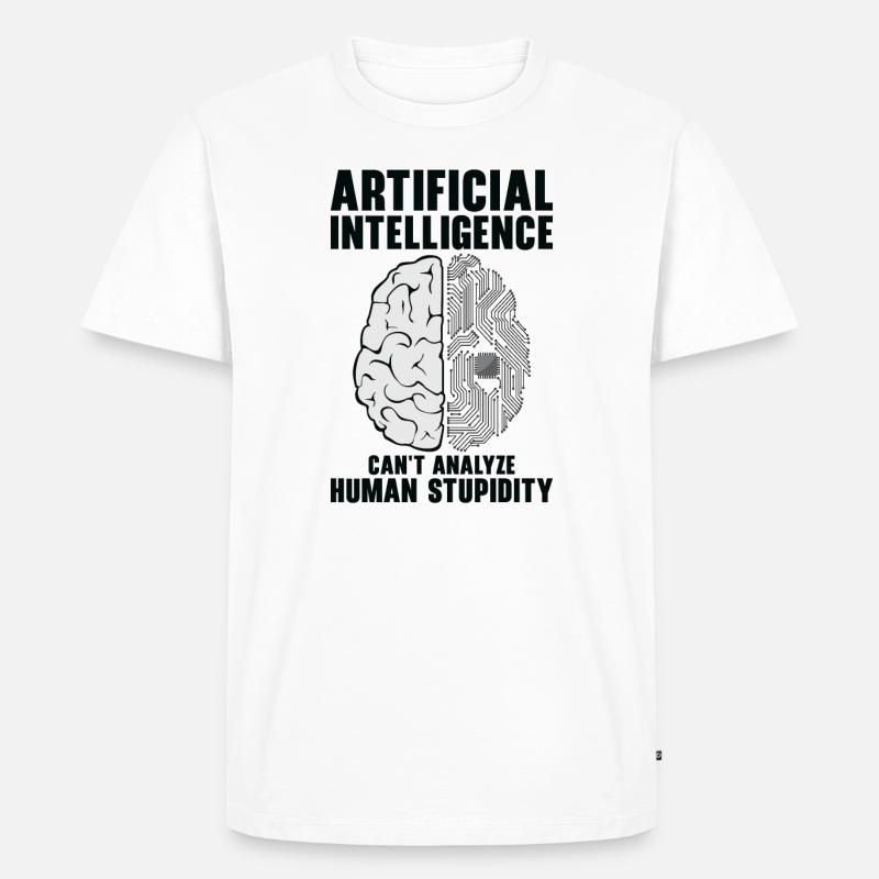 Künstliche Intelligenz Programmierer Gehirn - Männer Premium Bio T-Shirt - Weiß
