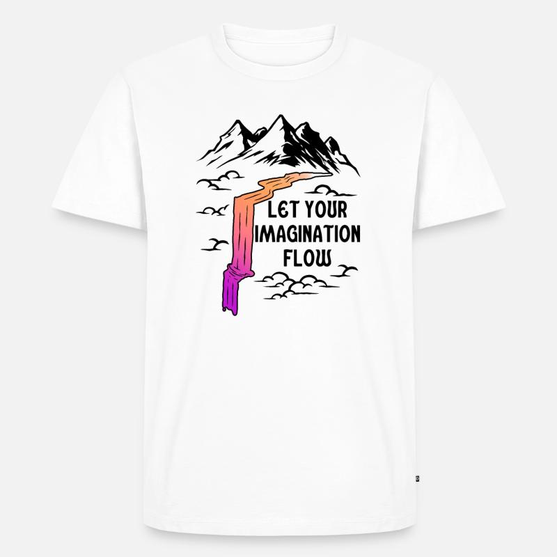 Space River Mountain Imagination - Männer Premium Bio T-Shirt - Weiß