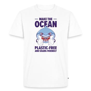 Journée mondiale des animaux Requins Bien-être animal Faune marine - T-shirt Premium bio Homme - blanc - Devant - Nico (187cm)