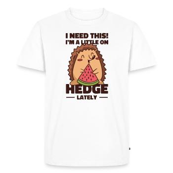 Hérisson Mignon Animal Pastèque Fruit Animal Food - T-shirt Premium bio Homme - blanc - Devant - Nico (187cm)