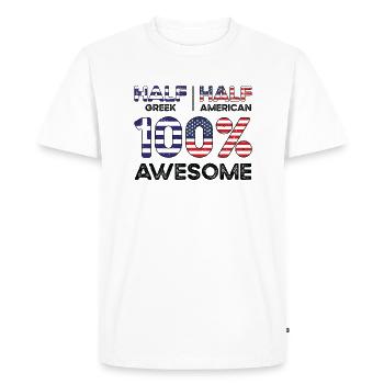 Né en Grèce Grèce Américain - T-shirt Premium bio Homme - blanc - Devant - Nico (187cm)