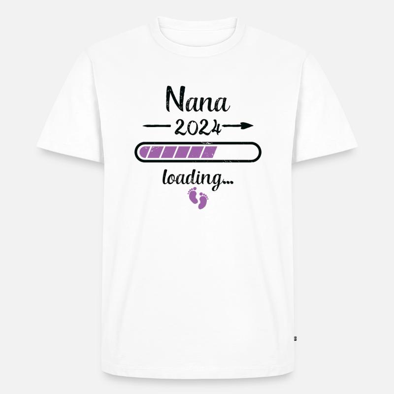 Nana 2024 Loading Schwangerschaft Großmutter - Männer Premium Bio T-Shirt - Weiß