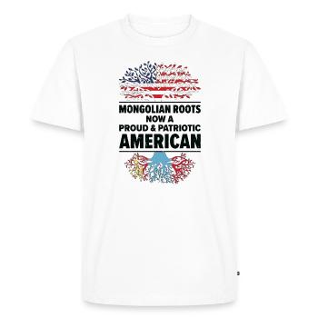 Born Mongolian Mongolia American USA Citizenship - Men's Premium Organic T-Shirt - white - Front - Nico (187cm)