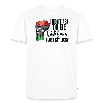 Libyan Pride Libya Flag Grown Libyan Roots Libyan - Men's Premium Organic T-Shirt - white - Front - Nico (187cm)