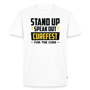 CureFest 2023 CureFest For Childhood Cancer Wear - Men's Premium Organic T-Shirt - white - Front - Nico (187cm)