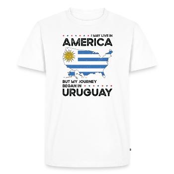 Uruguayan American Patriot USA Grown - T-shirt Premium bio Homme - blanc - Devant - Nico (187cm)