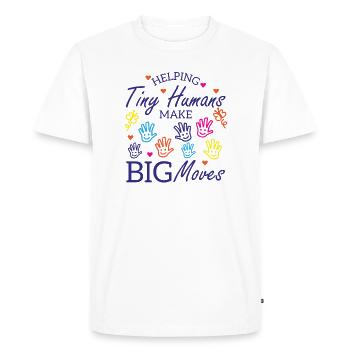 Ergothérapeute Ergothérapie Tiny Humans OT - T-shirt Premium bio Homme - blanc - Devant - Nico (187cm)