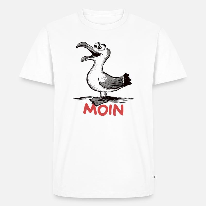 Moin Möwe - Männer Premium Bio T-Shirt - Weiß