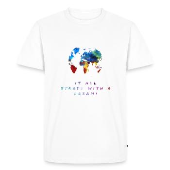 Le tour du monde! , Le tour du monde! - T-shirt Premium bio Homme - blanc - Devant - Nico (187cm)