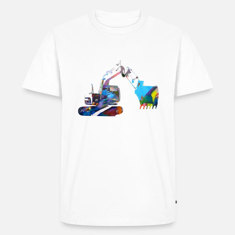 bagger,baggerfahren,baggerfahren,graffiti - Männer Premium Bio T-Shirt - Weiß