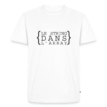 lestringdanslarray - T-shirt Premium bio Homme - blanc - Devant - Nico (187cm)