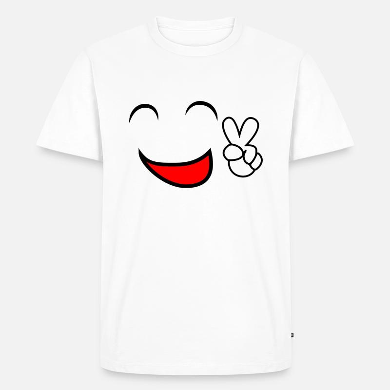 comic-smile - Männer Premium Bio T-Shirt - Weiß