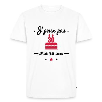 I can not be 30 years old: birthday gift 30 - Men's Premium Organic T-Shirt - white - Front - Nico (187cm)