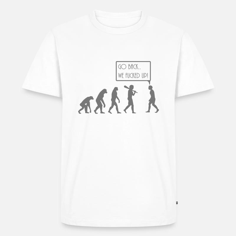 evolution - Männer Premium Bio T-Shirt - Weiß