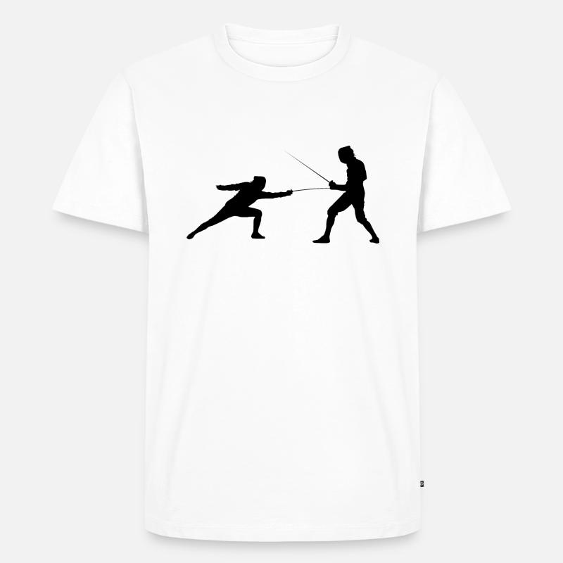 Fechten - Männer Premium Bio T-Shirt - Weiß
