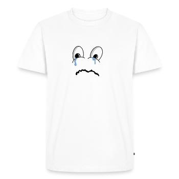 Sad Face Comic Tears - Men's Premium Organic T-Shirt - white - Front - Nico (187cm)
