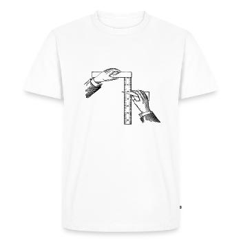 Main avec règle - T-shirt Premium bio Homme - blanc - Devant - Nico (187cm)