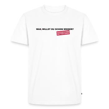 Punctuation save marriages! - Men's Premium Organic T-Shirt - white - Front - Nico (187cm)