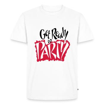 Get Ready to Party Fêter flirter les potes - T-shirt Premium bio Homme - blanc - Devant - Nico (187cm)