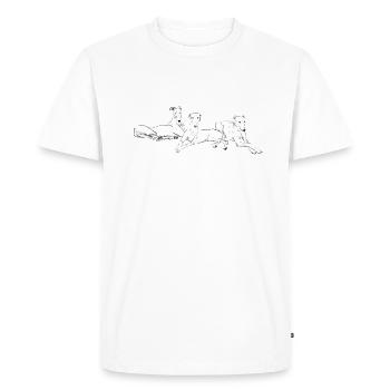 Trois lévriers - T-shirt Premium bio Homme - blanc - Devant - Nico (187cm)