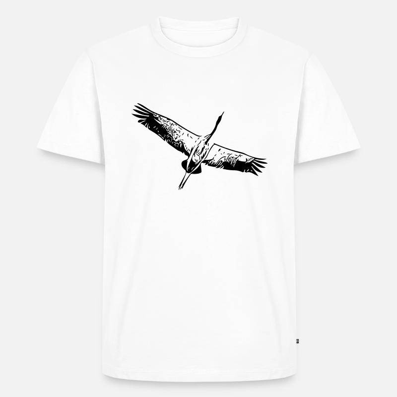 Reiher Vogel im Flug - Männer Premium Bio T-Shirt - Weiß