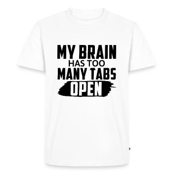 Mon cerveau a trop d’onglets ouverts drôle de dicton - T-shirt Premium bio Homme - blanc - Devant - Nico (187cm)