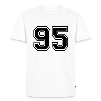95 - Men's Premium Organic T-Shirt - white - Front - Nico (187cm)