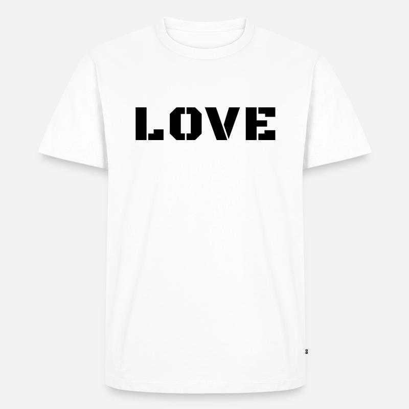 LIEBE - Männer Premium Bio T-Shirt - Weiß